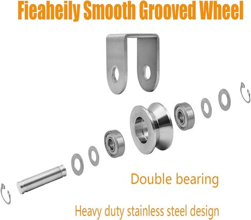 2 حزمة من الفولاذ المقاوم للصدأ 2 بوصة على شكل حرف V عجلة الأخدود، كتلة بكرة شديدة التحمل عجلة واحدة كتلة تحمل مزدوج للتعامل مع المواد وتحريك صالة الألعاب الرياضية in Kuwait