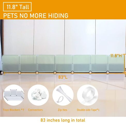 مانع تحت السرير للحيوانات الأليفة، مصد فجوة تحت السرير، يوقف الأشياء تحت السرير أو أريكة الأريكة، مانع ألعاب للقطط والكلاب، سهل التركيب، إجمالي 11.8 بوصة ارتفاع 83 بوصة طول، أخضر فاتح in Kuwait