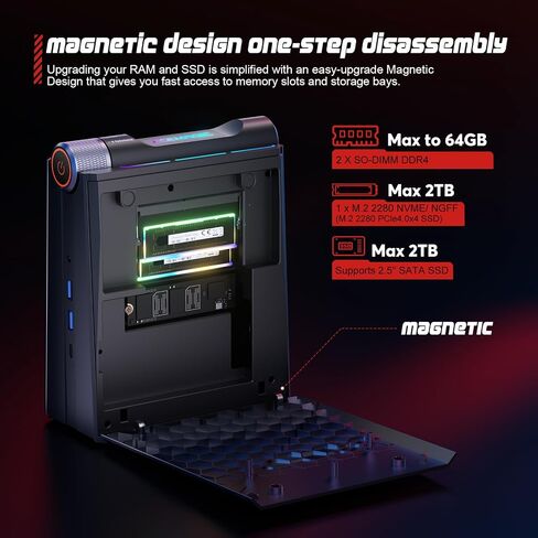 ACEMAGIC [كمبيوتر ألعاب] كمبيوتر صغير 12TH Core i9-12900H، أجهزة كمبيوتر صغيرة بسعة 32 جيجابايت DDR4 و512 جيجابايت SSD (14 نواة/20 خيط/24 ميجابايت ذاكرة تخزين مؤقت/ما يصل إلى 5.0 جيجاهرتز)، WiFi6/BT5.2/مراوح مزدوجة/RGB/وضع متعدد /4K@60 هرتز in Kuwait