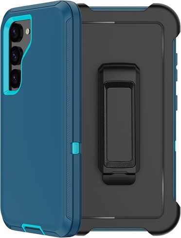 for Samsung Galaxy S23 Case with Belt Clip Holster, 2X Screen Protector, [Military Grade Protection] Heavy Duty Full Body Shockproof Dust-proof Rugged Protective Cover for Samsung S23 5G (Black) in Saudi Arabia
