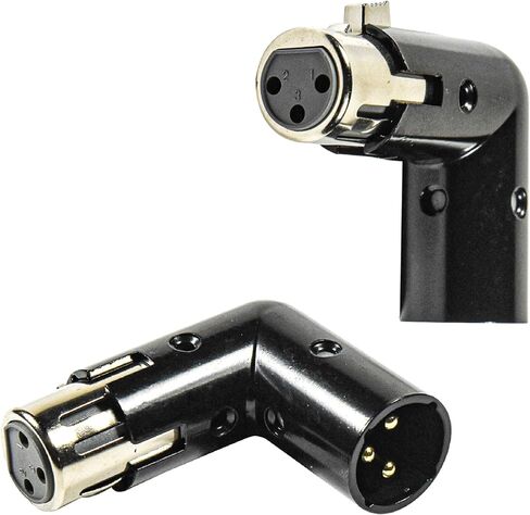 HQRP 3-Pin XLR Angle Adapter Dual Male & Female with 4 Adjustable Angle Positions Right Left and 90 Degree, Compatible with Mixers that Interfere with Other Applications, Durable Metal 3-Pin Connector in Saudi Arabia