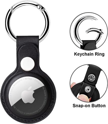 (4 عبوات) غطاء حافظة من جلد البولي يوريثان T Tersely مع سلسلة مفاتيح لـ Apple Airtag، حامل بطاقة هوائية، حلقة مفاتيح Airtag، ملحقات حماية مضادة للخدش ومضادة للفقد مع حلقة مفاتيح للتتبع (أسود + أحمر + أصفر + بني) in Saudi Arabia