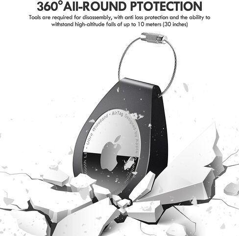 Airtag Keychain Airtag Holder for Keys, Luggage,Pet,Bag 2 Pack Air Tag Case with Keychain, Airtags Key Chain for Apple Air Tags, Airtag Accessories for GPS Item Finder Tracker, Black in Saudi Arabia