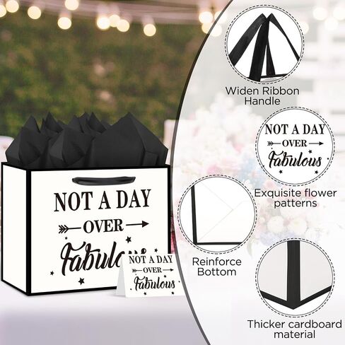 Gifts for Grandma, Grandma Birthday Gift Bags for Grandmother Birthday Party Decoration Best Grandma Ever Wrapping Bags with Tissue Paper Greeting Card for Grammy Birthday Anniversary Thanksgiving in Saudi Arabia