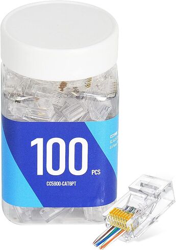 ENS Cat6 RJ45 Connector - Modular Plugs End for CAT6 Cable - 100 PCs (Cat6 Regular) in Saudi Arabia