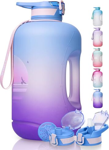 TOBA 1 Gallon Water Bottle -128 oz Motivational, BPA Free Water Jug Large Sports, Leakproof Drinking Bottle Women/Men for Fitness Gym Outdoor Activity in Saudi Arabia