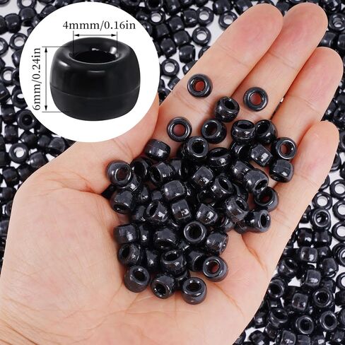 1000 Pcs Black Beads Assorted Opaque Round Plastic Beads for Home Decor Necklaces Bracelets Earrings DIY Crafts (Black) in Saudi Arabia