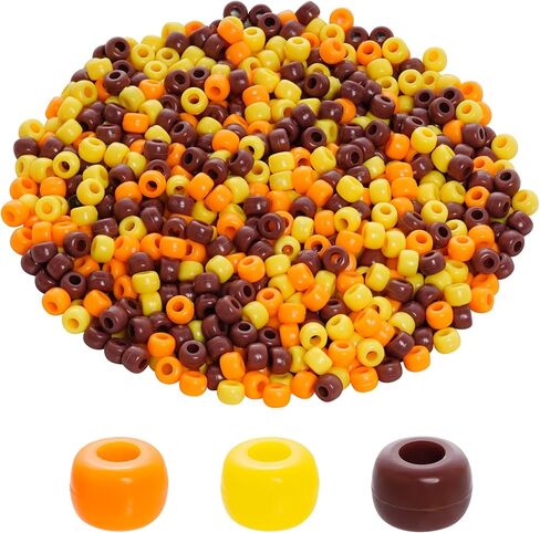 1000 Pcs Black Beads Assorted Opaque Round Plastic Beads for Home Decor Necklaces Bracelets Earrings DIY Crafts (Black) in Kuwait