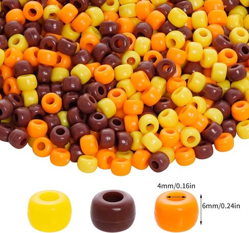 1000 Pcs Black Beads Assorted Opaque Round Plastic Beads for Home Decor Necklaces Bracelets Earrings DIY Crafts (Black) in Kuwait