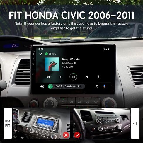 10.2 بوصة أندرويد 11.0 ستيريو سيارة لاسلكي Apple Carplay 1280x720 لهوندا سيفيك 2006-2011 بلوتوث 5.0 راديو السيارة شاشة تعمل باللمس دعم واي فاي FM/AM صوت السيارة بدون استخدام اليدين الاتصال 4 جيجابايت 64 جيجابايت DSP in Kuwait