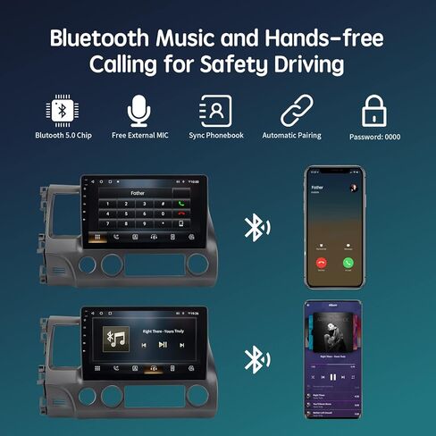 10.2 بوصة أندرويد 11.0 ستيريو سيارة لاسلكي Apple Carplay 1280x720 لهوندا سيفيك 2006-2011 بلوتوث 5.0 راديو السيارة شاشة تعمل باللمس دعم واي فاي FM/AM صوت السيارة بدون استخدام اليدين الاتصال 4 جيجابايت 64 جيجابايت DSP in Kuwait