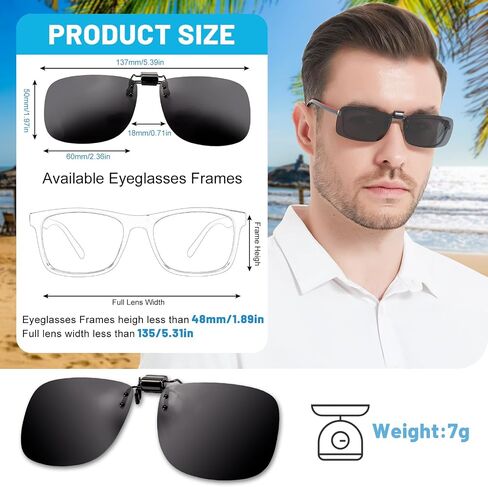 OCCI CHIARI Polarized Flip-up Clip-on Sunglasses for Eyeglasses for Men and Women Outdoor/Driving UV400 in Saudi Arabia