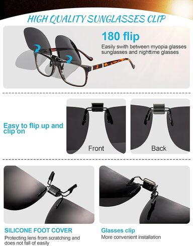 OCCI CHIARI Polarized Flip-up Clip-on Sunglasses for Eyeglasses for Men and Women Outdoor/Driving UV400 in Saudi Arabia