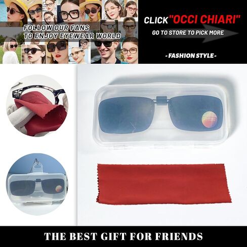 OCCI CHIARI Polarized Flip-up Clip-on Sunglasses for Eyeglasses for Men and Women Outdoor/Driving UV400 in Saudi Arabia