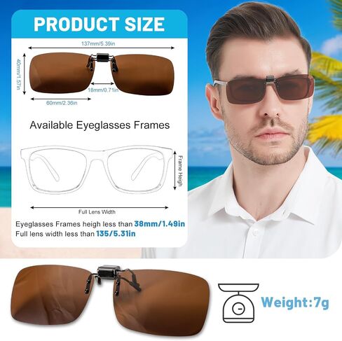 OCCI CHIARI Polarized Flip-up Clip-on Sunglasses for Eyeglasses for Men and Women Outdoor/Driving UV400 in Saudi Arabia