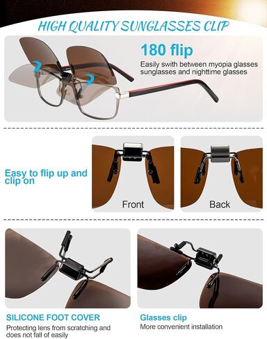 OCCI CHIARI Polarized Flip-up Clip-on Sunglasses for Eyeglasses for Men and Women Outdoor/Driving UV400 in Saudi Arabia