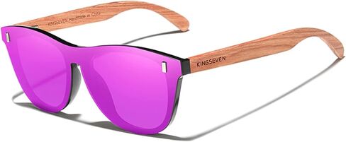 نظارات شمسية مستقطبة من KINGSEVEN Bubinga بتصميم كلاسيكي أنيق للرجال والنساء، عدسة عاكسة B5510 in Kuwait