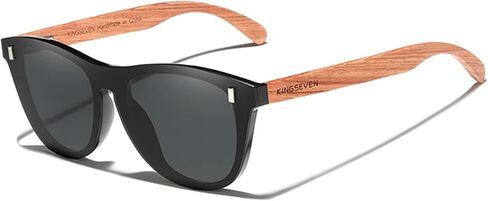KINGSEVEN Bubinga Polarized Sunglasses Retro Vintage Stylish Design for Men Women, Mirrored Lens B5510 in Saudi Arabia