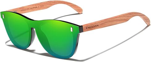 KINGSEVEN Bubinga Polarized Sunglasses Retro Vintage Stylish Design for Men Women, Mirrored Lens B5510 in Saudi Arabia