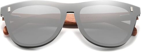 KINGSEVEN Bubinga Polarized Sunglasses Retro Vintage Stylish Design for Men Women, Mirrored Lens B5510 in Saudi Arabia