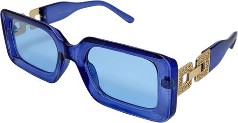 Fashion Rectangular Trendy Sunglasses Women Men Retro 90s in Saudi Arabia