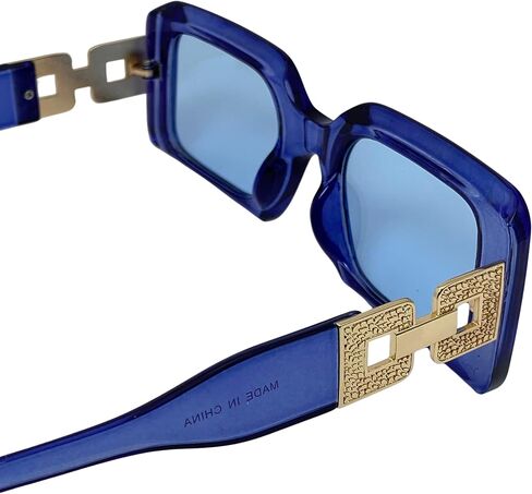 Fashion Rectangular Trendy Sunglasses Women Men Retro 90s in Saudi Arabia