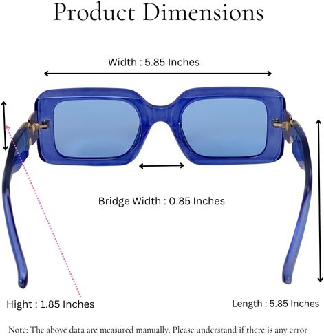 Fashion Rectangular Trendy Sunglasses Women Men Retro 90s in Saudi Arabia