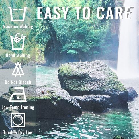 Moslovstar Waterfall Tapestry Nature Landscape Green Forest Trees Scenic Wall Hanging Tapestry Bedroom Office Decoration, 51.2"x59.1" in Kuwait