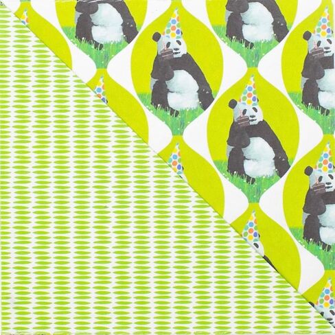 Panda Loves Birthday Cake - Reversible Birthday Wrapping Paper - Eco Gift Wrap by Allport Editions x Wrappily in Saudi Arabia