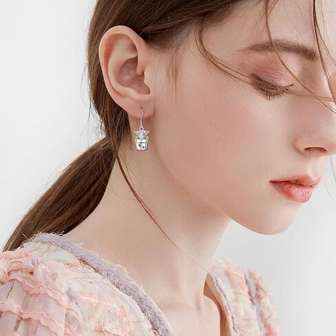 المرتفعات البقرة استرخى أقراط 925 فضة المرتفعات البقرة انخفاض الأقراط المرتفعات البقرة مجوهرات للنساء هدايا للأم أمي in Kuwait