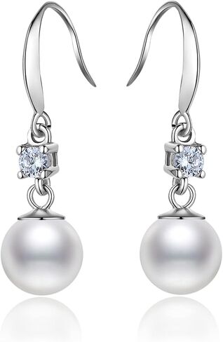 Dangle Freshwater Pearl Earrings For Women Set Water Drop Stud Earring Jewelry Sterling Silver Hypoallergenic Modern Temperament in Saudi Arabia