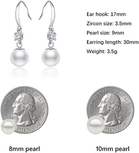 Dangle Freshwater Pearl Earrings For Women Set Water Drop Stud Earring Jewelry Sterling Silver Hypoallergenic Modern Temperament in Saudi Arabia