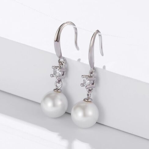 Dangle Freshwater Pearl Earrings For Women Set Water Drop Stud Earring Jewelry Sterling Silver Hypoallergenic Modern Temperament in Saudi Arabia