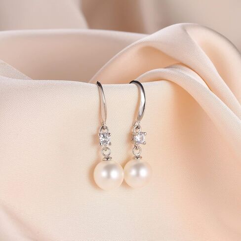 Dangle Freshwater Pearl Earrings For Women Set Water Drop Stud Earring Jewelry Sterling Silver Hypoallergenic Modern Temperament in Saudi Arabia