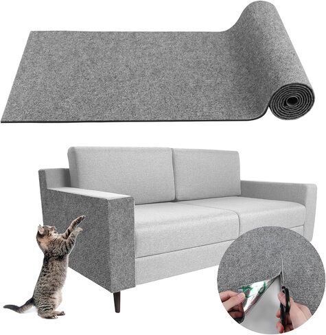 Climbing Cat Scratcher Mat Trimmable Cat Scratching Post Carpet 78.7’’x15.8’’ Self Adhesive Carpet Mat Pad Replacement for Cat Tree Shelves Post Couch Wall Furniture Steps DIY Protector (Cream White) in Saudi Arabia