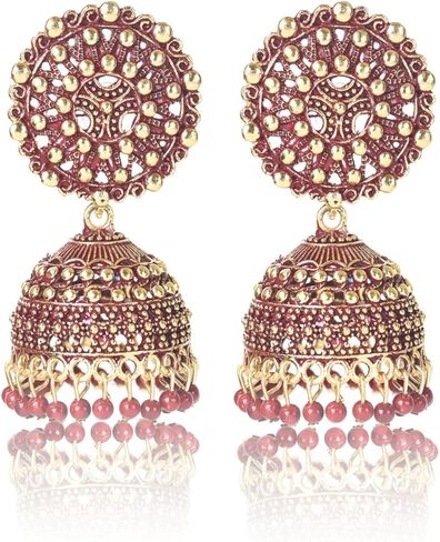 Nilu's Collection Women's Ethnic Oxidised Jhumka Party Festival Wear Alloy Jhumki Earring in Saudi Arabia