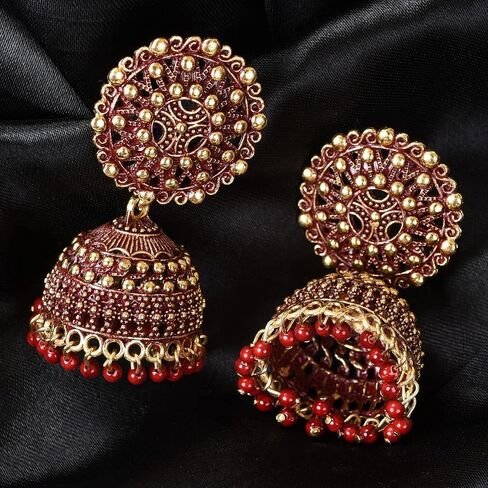 Nilu's Collection Women's Ethnic Oxidised Jhumka Party Festival Wear Alloy Jhumki Earring in Saudi Arabia