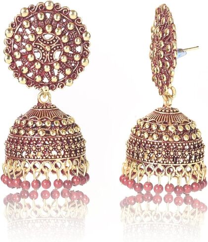 Nilu's Collection Women's Ethnic Oxidised Jhumka Party Festival Wear Alloy Jhumki Earring in Saudi Arabia