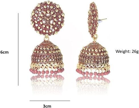 Nilu's Collection Women's Ethnic Oxidised Jhumka Party Festival Wear Alloy Jhumki Earring in Saudi Arabia