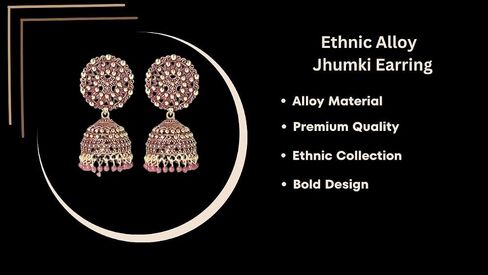 Nilu's Collection Women's Ethnic Oxidised Jhumka Party Festival Wear Alloy Jhumki Earring in Saudi Arabia