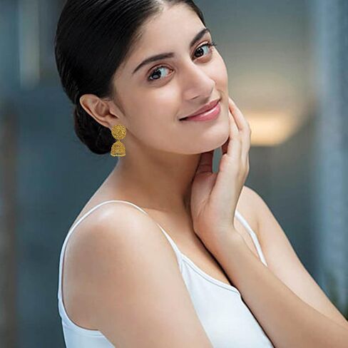 Nilu's Collection Women's Ethnic Oxidised Jhumka Party Festival Wear Alloy Jhumki Earring in Saudi Arabia