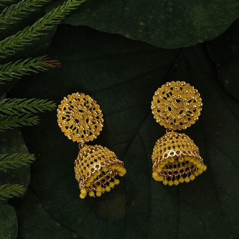 Nilu's Collection Women's Ethnic Oxidised Jhumka Party Festival Wear Alloy Jhumki Earring in Saudi Arabia