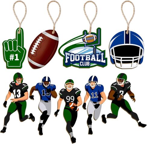 زينة كرة القدم-ديكورات حفلات كرة القدم 27 قطعة من وعاء كرة القدم الممتاز، لافتة خشبية معلقة، لعبة رياضية لكرة القدم، زخارف خشبية in Kuwait