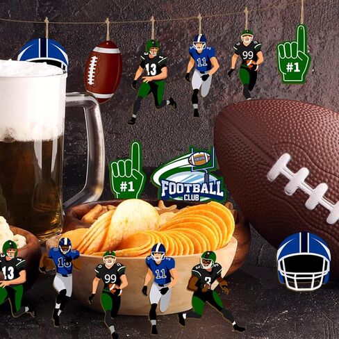 زينة كرة القدم-ديكورات حفلات كرة القدم 27 قطعة من وعاء كرة القدم الممتاز، لافتة خشبية معلقة، لعبة رياضية لكرة القدم، زخارف خشبية in Kuwait