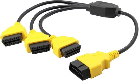 كابل مقسم Obd2 بطول 1.6 قدم/50 سم، كابل تمديد obd-ii ثلاثي الاتجاه، مقسم obd كامل 16 دبوس من 1 إلى 3 أنثى كابل Y محول سلك موسع لتشخيص السيارة (أسود) in Kuwait