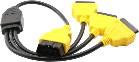 كابل مقسم Obd2 بطول 1.6 قدم/50 سم، كابل تمديد obd-ii ثلاثي الاتجاه، مقسم obd كامل 16 دبوس من 1 إلى 3 أنثى كابل Y محول سلك موسع لتشخيص السيارة (أسود) in Kuwait