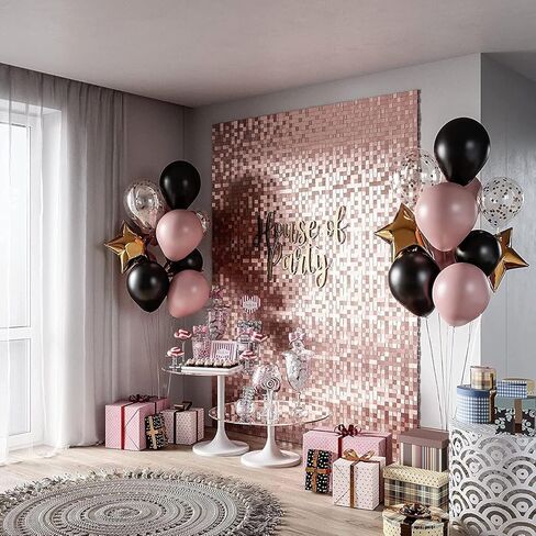 HOUSE OF PARTY Silver Shimmer Wall Backdrop -36 Panels Square Sequin Shimmer Backdrop for Birthday Wedding Anniversary Engagement Baby Shower & Bachelorette Decorations Party in Kuwait