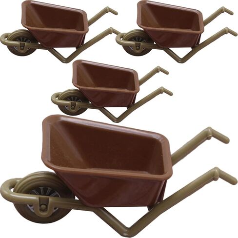 Zerodeko 4PCS Simulation Cart Models, Dollhouse Mini Barrows, Miniature Wheelbarrow Accessories for Action Figures, Dioramas, Micro-Landscape Decor in Saudi Arabia