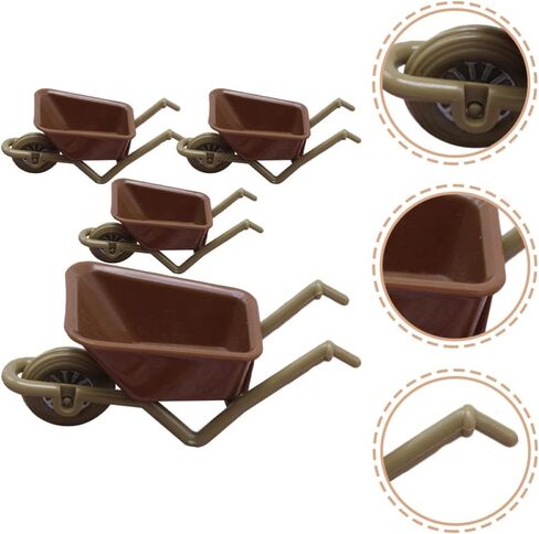Zerodeko 4PCS Simulation Cart Models, Dollhouse Mini Barrows, Miniature Wheelbarrow Accessories for Action Figures, Dioramas, Micro-Landscape Decor in Saudi Arabia
