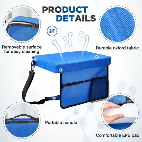 Hosuly Portable Stadium Seat Without Back Stadium Seats for Bleachers Lightweight Bleacher Seat Cushion with Shoulder Strap and Cup Holder for Sporting Travel Hiking Fishing Camping in Saudi Arabia
